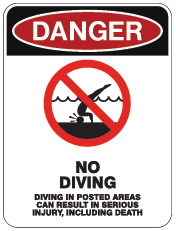 No Diving sign