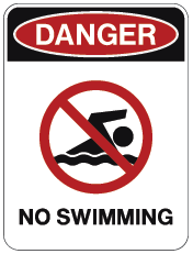 No Swimming sign