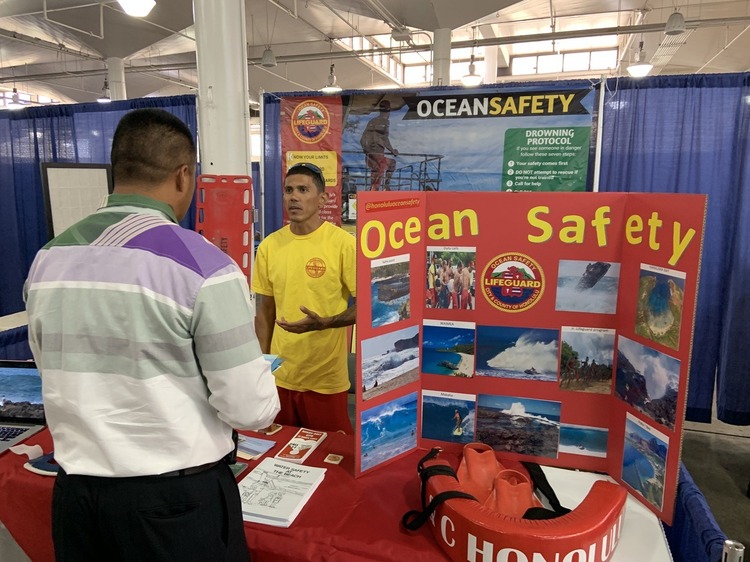 Lifeguard manning a booth